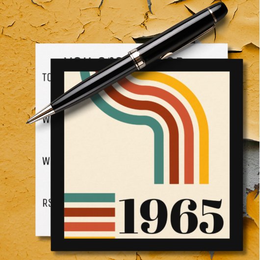 1965 Retro Stripe Vintage Poster Einladung