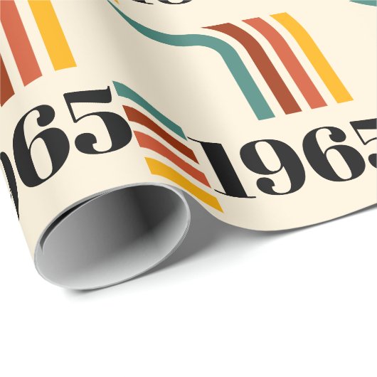 1965 Retro Stripe Vintage Poster Geschenkpapier (Rolleneckpunkt)