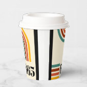 1965 Retro Stripe Vintage Poster Pappbecher (Rechts)