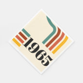 1965 Retro Stripe Vintage Poster Serviette (Ecke)