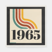 1965 Retro Stripe Vintage Poster Serviette (Vorderseite)