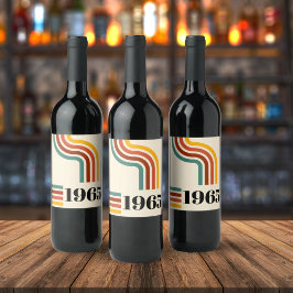 1965 Retro Stripe Vintage Poster Weinetikett