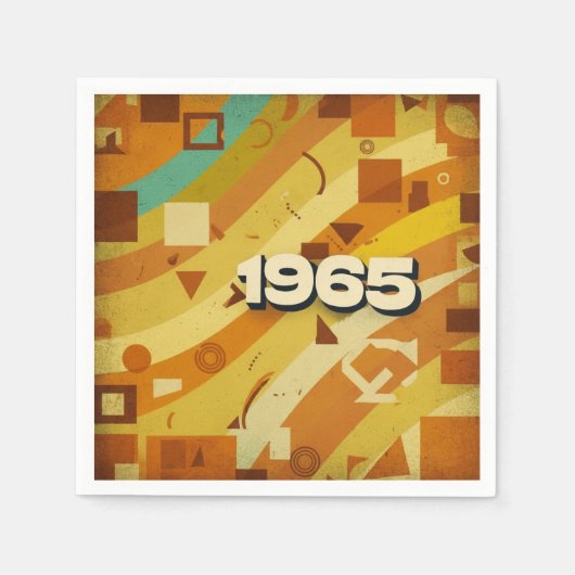 1965 - Retro Vintager 60er Geometric Design - Serviette (Vorderseite)