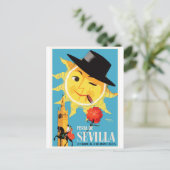 1965 Sevilla Spanien April Fair Poster Postkarte (Stehend Vorderseite)