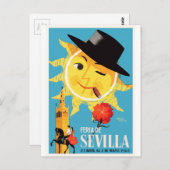 1965 Sevilla Spanien April Fair Poster Postkarte (Vorne/Hinten)