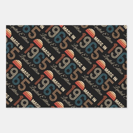 1965 Vintag 60. Geburtstag Geschenkpapier Set (Vorderseite 2)