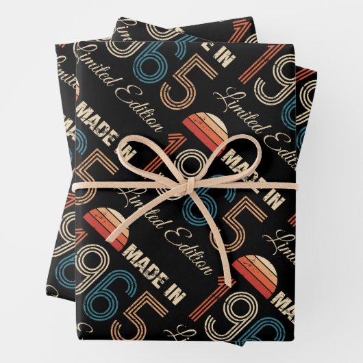 1965 Vintag 60. Geburtstag Geschenkpapier Set (Beispiel)