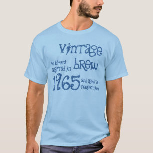 1965 Vintage Brew Spaß 50. Geburtstag Blau T-Shirt