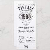 1965 Vintage Geburtstags-Einladung Einladung (Vorne/Hinten)