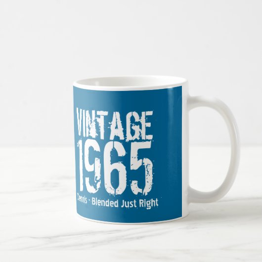 1965 Vintages Jahr oder irgendein Geburtstag Blue  Kaffeetasse (Rechts)