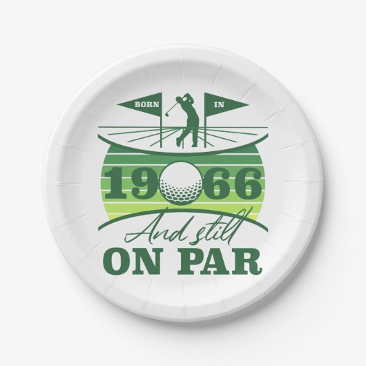 1966 60. Geburtstag Golf Liebhaber Pappteller (Vorderseite)