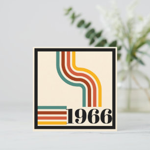 1966 60. Geburtstag Retro-Streifen Vintage Einladung