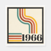 1966 60. Geburtstag Retro-Streifen Vintage Serviette (Vorderseite)