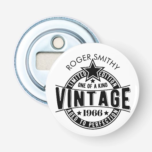 1966 60th Birthday Vintage Aged to perfection Flaschenöffner (Vorderseite)