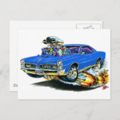 1966-67 GTO Blue Car Postkarte (Vorne/Hinten)