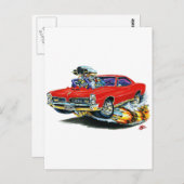 1966-67 GTO Red Car Postkarte (Vorne/Hinten)