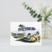 1966-67 GTO Weißer Wagen Postkarte (Stehend Vorderseite)