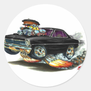 1966-67 Nova Black Car Runder Aufkleber