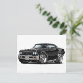 1966 Chevelle Black Car Postkarte (Stehend Vorderseite)