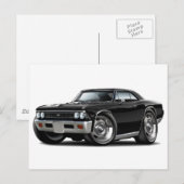 1966 Chevelle Black Car Postkarte (Vorne/Hinten)