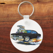 1966 Chevelle Black Car Schlüsselanhänger (Vorderseite)