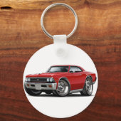 1966 Chevelle Red Car Schlüsselanhänger (Vorderseite)