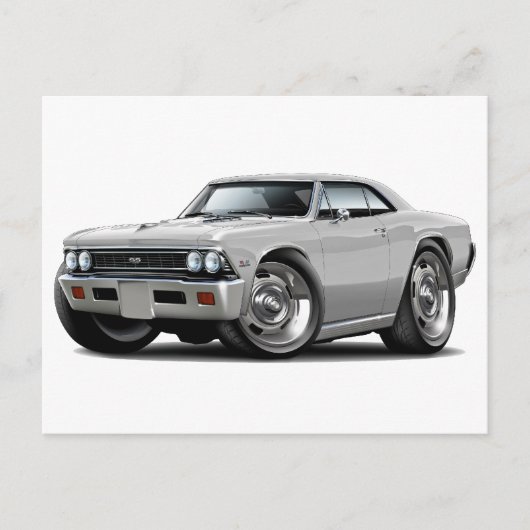1966 Chevelle White Car Postkarte (Vorderseite)