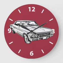 1966 Chevy Chevelle SS 396 Illustration Große Wanduhr