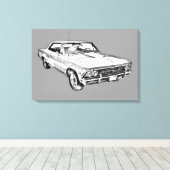 1966 Chevy Chevelle SS 396 Illustration Leinwanddruck (Insitu (Holzboden))