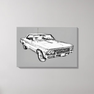 1966 Chevy Chevelle SS 396 Illustration Leinwanddruck