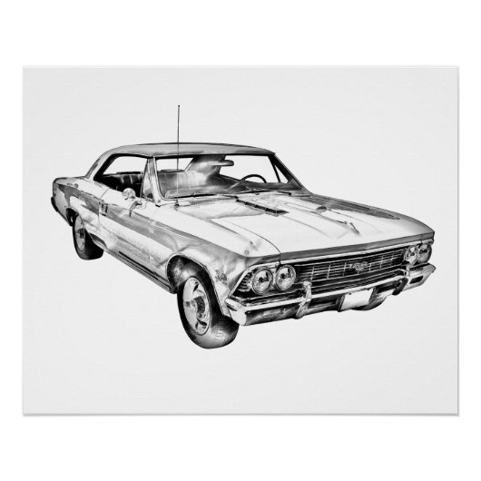 1966 Chevy Chevelle SS 396 Illustration Poster (Vorderseite)