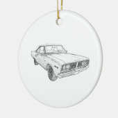 1966 Dodge Coronet Mopar Muscle Car Zeichnend Keramikornament (Links)