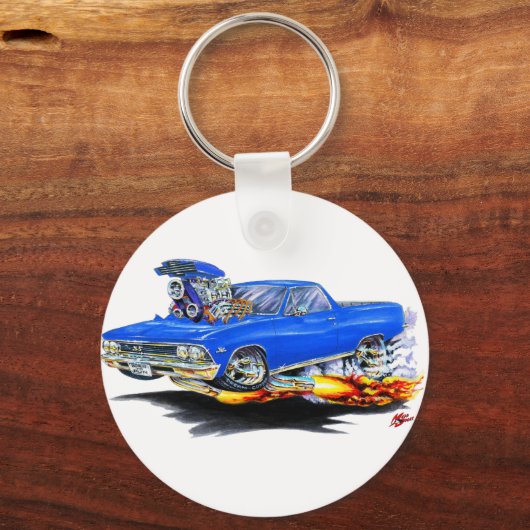 1966 El Camino Blue Truck Schlüsselanhänger (Vorderseite)