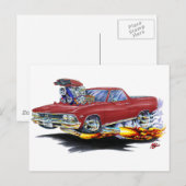 1966 El Camino Maroon Truck Postkarte (Vorne/Hinten)