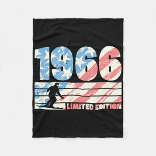 1966 Geburtsjahr Limited Edition 80er Stil Skifahr Fleecedecke