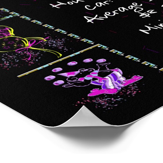 1966 Geburtstagtrivia auf Schwarz Poster (Ecke)