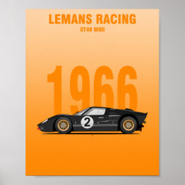 1966 GT40 MK2 Gewinner Poster