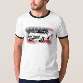 1966 GTO über USA-Flagge T-Shirt