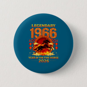 1966 Jahr des Feuerpferds 60. Geburtstag Chinesisc Button