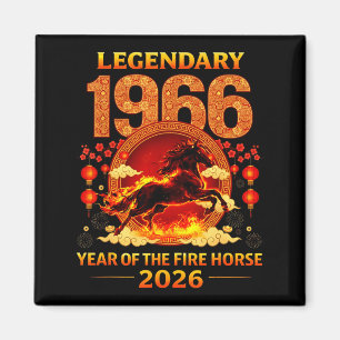 1966 Jahr des Feuerpferds 60. Geburtstag Chinesisc Magnet