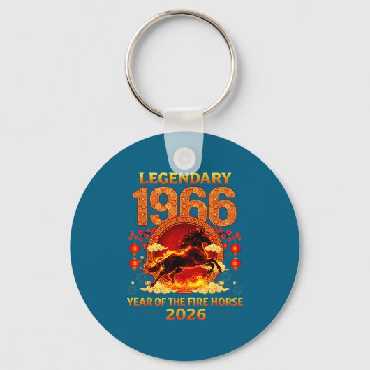 1966 Jahr des Feuerpferds 60. Geburtstag Chinesisc Schlüsselanhänger (Vorderseite)