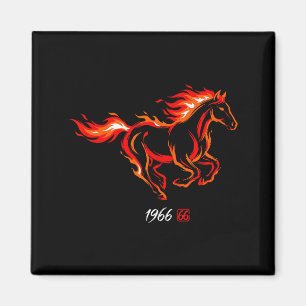 1966 Jahr Feuerpferd 60. Grafik-Kunst Magnet