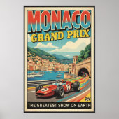 1966 Monaco Grand Prix Vintag Wall Poster (Vorne)