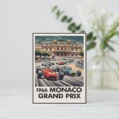 1966 Monaco Grand Prix Vintage Postkarte (Stehend Vorderseite)