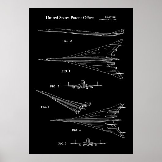 1966 NASA-Flugzeugpatent Poster (Vorne)