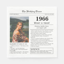 1966 Newspaper Birthday Party  Serviette