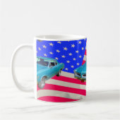 1966 Pontiac Le Mans und amerikanische Flagge Kaffeetasse (Links)