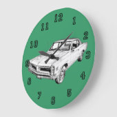 1966 Pontiac Lemans Car Illustration Große Wanduhr (Winkel)