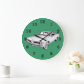 1966 Pontiac Lemans Car Illustration Große Wanduhr (Zuhause)