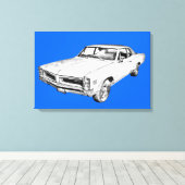 1966 Pontiac Lemans Car Illustration Leinwanddruck (Insitu (Holzboden))